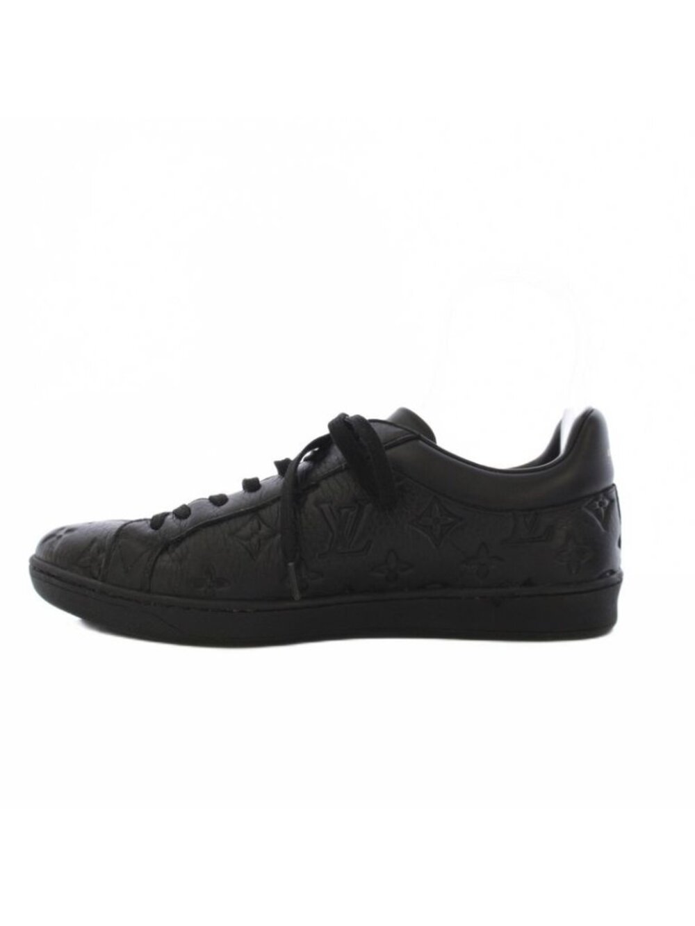 Louis Vuitton Luxembourg Line Monogram Eclipse Sneakers Shoes Leather 7 Black YT - Picture 1 of 8